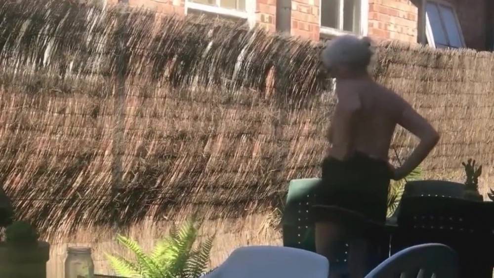 Louise gathering the plants naked - xhamster.com - Britain