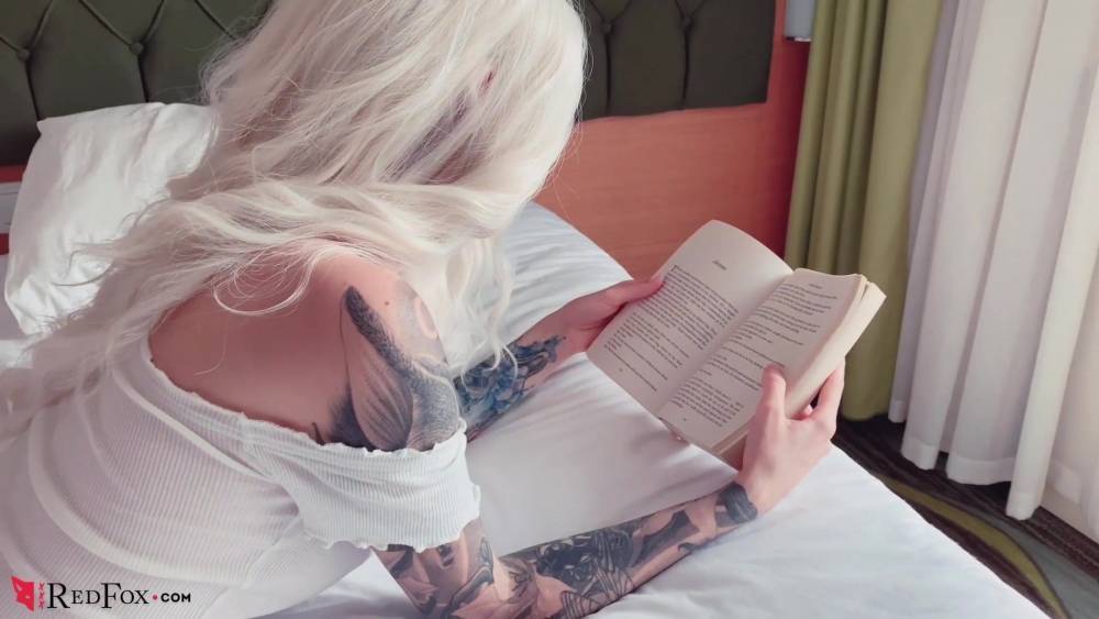 Tattoed Babe Fingering Wet Pussy and Cum after Reading Book - xhamster.com - Russia