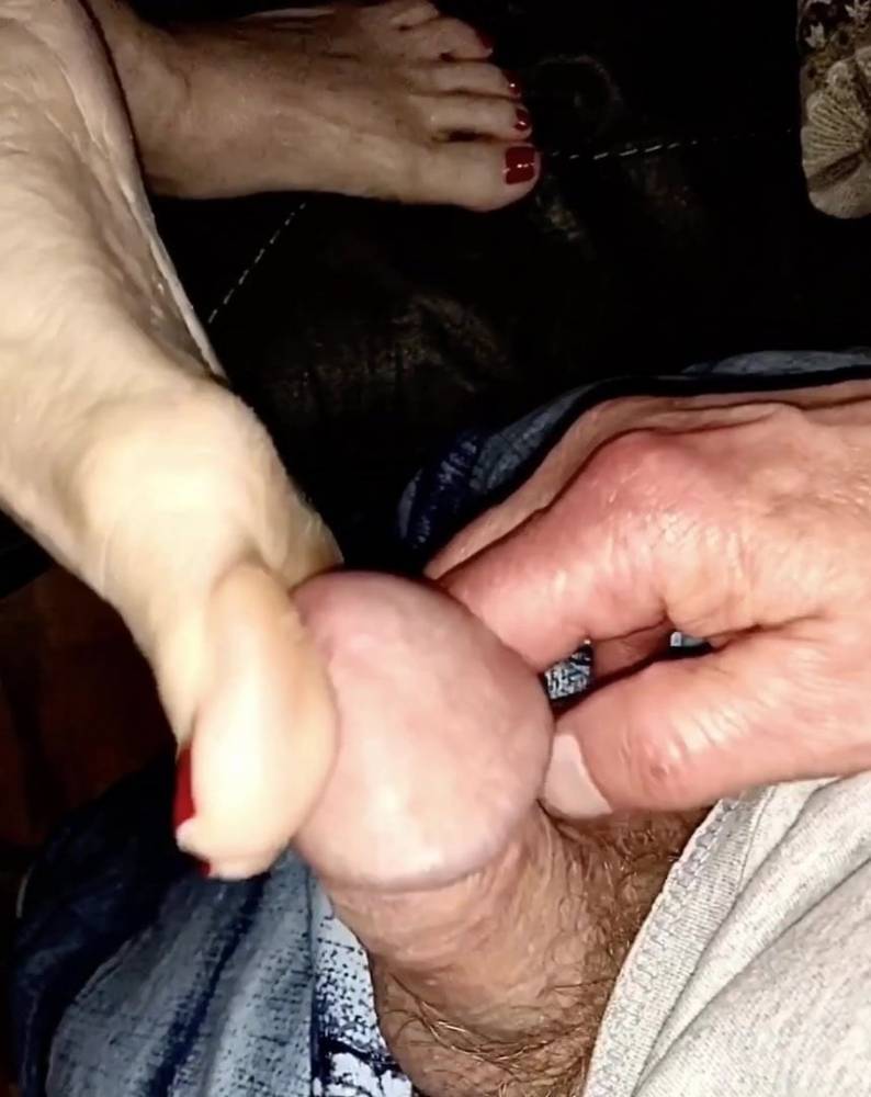 Wifes Big Toe Rubbing My Cock Head - xhamster.com