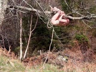 Naked Self-bondage In The Woods Gone Wrong. - viptube.com