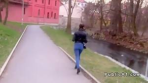 Beautiful Russian student bangs in public - hdzog.com - Russia