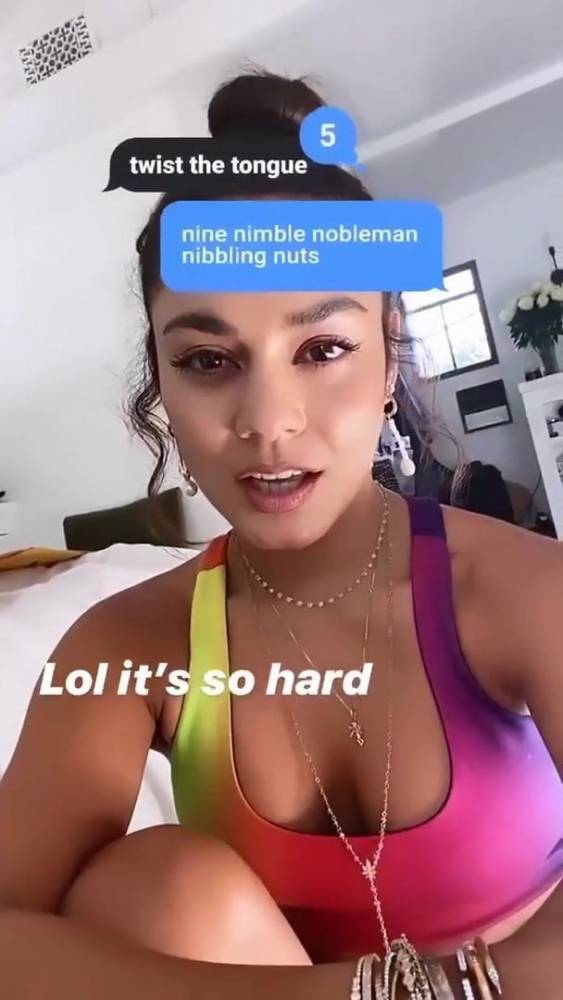 Vanessa Hudgens doing tongue twisters on TikTok, 5-12-2020 - xh.video - Usa