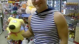 Cutie kneels and plays with two big stiff dicks - hdzog.com