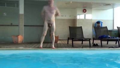 Four men at swimming pool - nvdvid.com