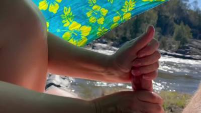 Exhibitionist Outdoor Public Handjob Walk Then Fuck - hclips.com