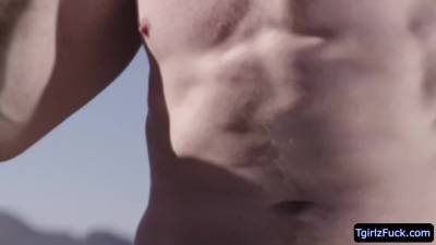 Natalie Mars - Hot ts stunner Natalie Mars gives huge hard cock a wet sucking bj - fetishpapa.com