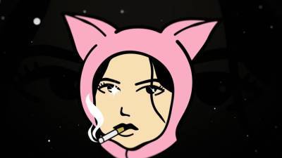 Wet tattooed raven babe Sahron with big boobs masturbates - icpvid.com