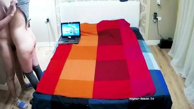 Saggy Titts Blonde Milf Sucking Close-up - voyeurhit.com