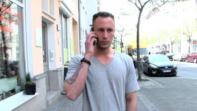 Blonde milf tasting hot sperm on her knees - webmaster.drtuber.com