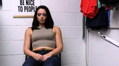 A brunette thief fingered then fucked by security guard - nvdvid.com