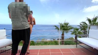 Summer Terrace People Watching - Risky Public Outdoor Sex Close To The Neighbors - hclips.com