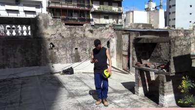 Inked guy serving four masked gay pervs bareback - icpvid.com