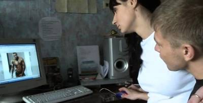 Cute russian hottie Misha with great natural tits fucking - icpvid.com - Russia