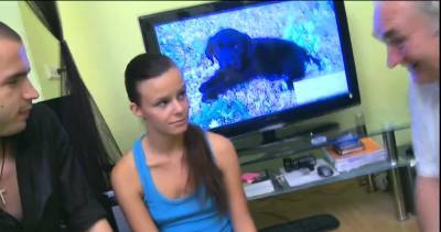 Sensual brunette lady caressed and fucked - icpvid.com - Russia