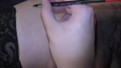 Big Boob Wife In Stockings Get Her First Dirty Body Writing With Huge Boobs - hclips.com