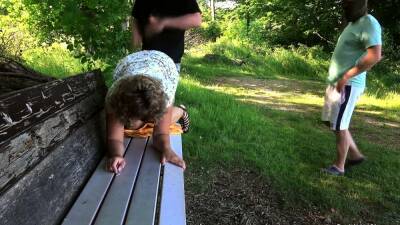 Jessica fucked and creampied by strangers in the park - nvdvid.com