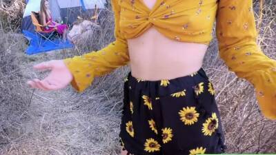 Brunette teen and bffs blowjob and fucked by a guy outdoors - nvdvid.com