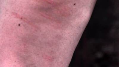 Lascivious brunette gal is grabbing her very big boobs - icpvid.com