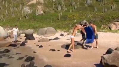 Lea Lazure - Blonde Gets Gangbanged At The Beach - upornia.com