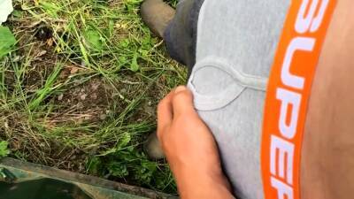 Play with my big hard white cock outdoors! - icpvid.com