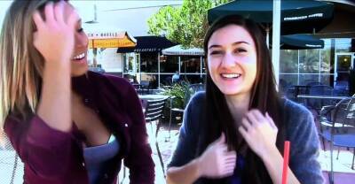 Girl is exposing her clean hairless pussy right outdoor - nvdvid.com