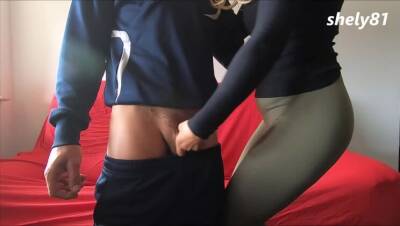 she takes advantage that he is shy but is touched and raises his cock - veryfreeporn.com