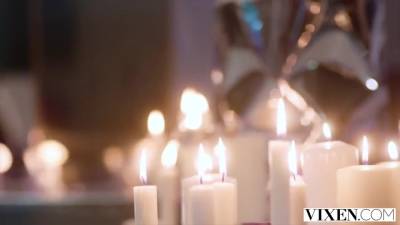 Candle-lit Pussylicking Escalates Into Ffm Threesome - upornia.com