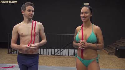 She Hogties And Humiliates Weaker Guy - upornia.com