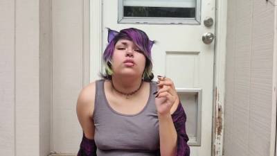 Cute Catgirl Gets Naughty On Smoke Break - upornia.com