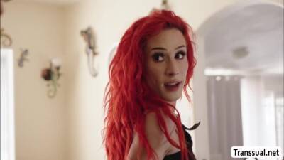 Hot TS and her girlfriend fucked by agent - fetishpapa.com