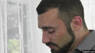 Blonde trans woman Juliette Stray eaerly sucks studs cock - fetishpapa.com