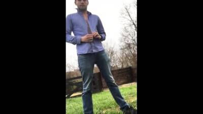 A big load after a striptease outside - nvdvid.com