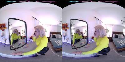 Busty Blonde - Busty blonde gets off with her toy in VR - txxx.com