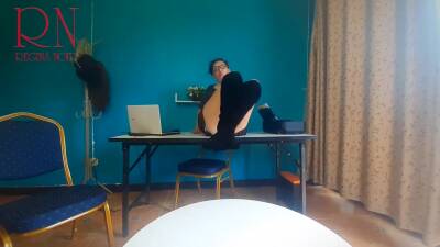 Sexretary No Panties Secretary With Black Dress Heels Security Cam In The Office - hclips.com