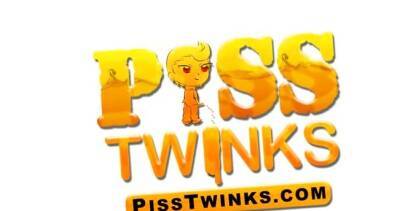 Naked twink plays with urinate in perverted homo fetish - nvdvid.com