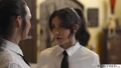 Busty ts and teen fucks behind counter - fetishpapa.com