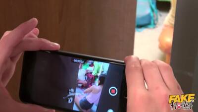 Geeky backpacker caught fapping - porntry.com