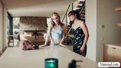 Blonde TS butt fucked by shemale stepmom - fetishpapa.com