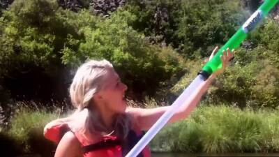 Badass babes flashed tits during rafting - nvdvid.com