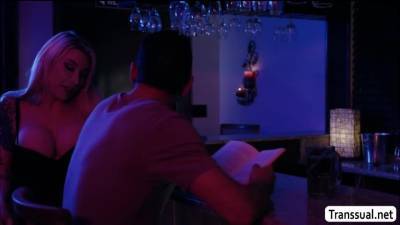 TS Aubrey loves giving dude a blowjob - fetishpapa.com