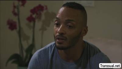 TGirl Natalie sucks a Black Guy dicks - fetishpapa.com