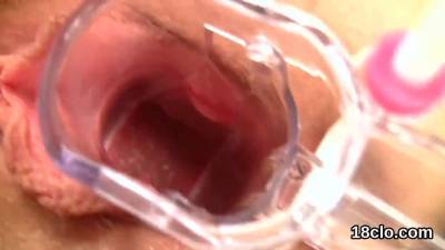 Nice nympho is stretching narrowed twat in closeup and having orgasm - fetishpapa.com