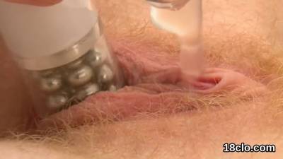 Kissable chick is opening up soft twat in close range and having orgasm - fetishpapa.com