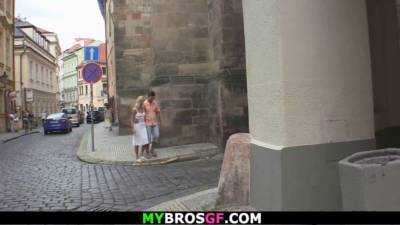 Blonde bros gf rides dick after oral exchange - sexu.com - Czech Republic