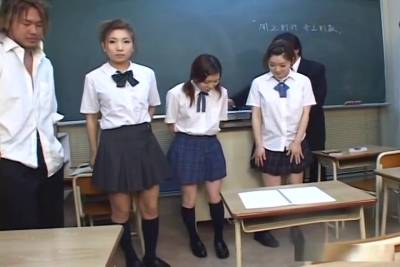 Blowjob Punishment For Three Cute Japanese Coeds - hotmovs.com - Japan