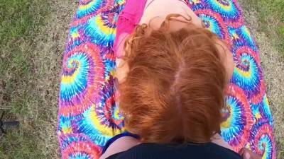 Red Head Outdoor Blanket Fuck - hotmovs.com