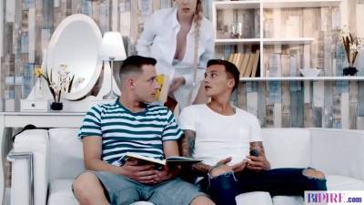 Nasty Bisexual Threesome With College Boys And A Heavy Chested Milf - upornia.com