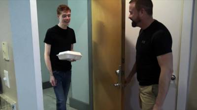 Hung ginger boy fucks eager daddy bareback on staircase - drtvid.com