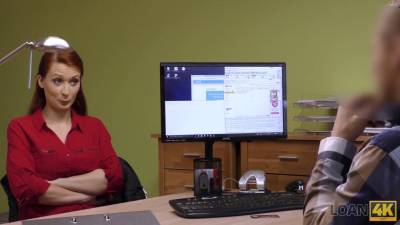 Loan4k. redhead has undirected xxx in the office with loan agent - sexu.com