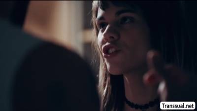 TS Kate sucks dudes dick on the kitchen - fetishpapa.com